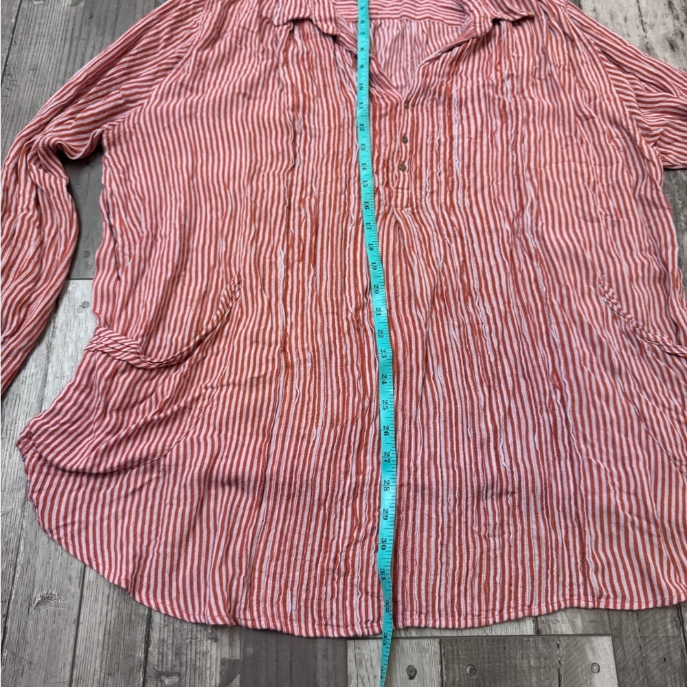 Free People FP One Viscose Oxford Shirt Oversized Button Up Boho Medium - Picture 6 of 6
